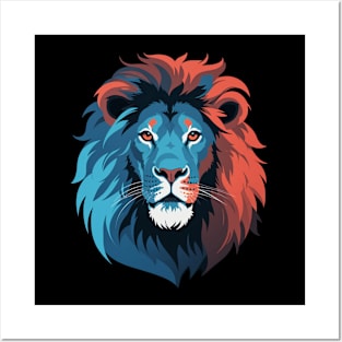 Blue Red Lion Posters and Art